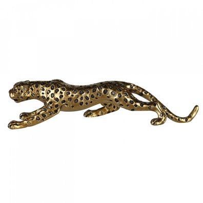 89135 Gepard Poly . goldfarben / schwarz . Antikfinish Raubkatze Leopard (Gr. Klein)