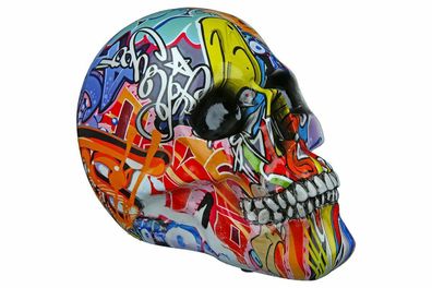 37563 Totenkopf "Street Art" mehrfarbiges Graffiti-Design Toten Kopf (Gr. Mittel)