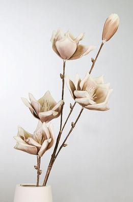28514 Foam Flower Lagarto weiß braun mit 5 Blüten Länge 115 cm
