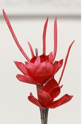 28966 Blume Foam Flower Ceara Schaumstoff L 68cm Rot mit 2 Blüten