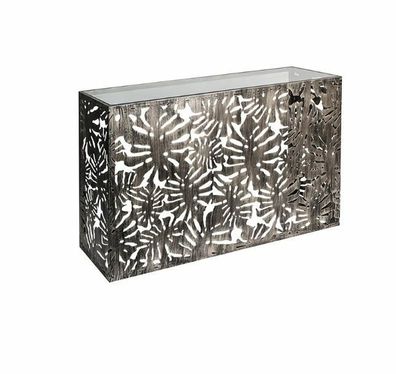 74907 Sideboard Flora Metall brüniert mit Glasplatte klar 84 x 129 x 40cm