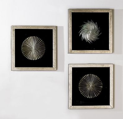 71398 Bilder Prime aus Holz / Glas · Silber / schwarz 30 x 30 cm 3fach sortiert