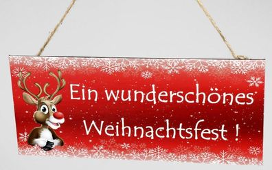 545435 Wandbild 30 x 13cm Schönes Weihnachtsfest aus Metall gefertigt
