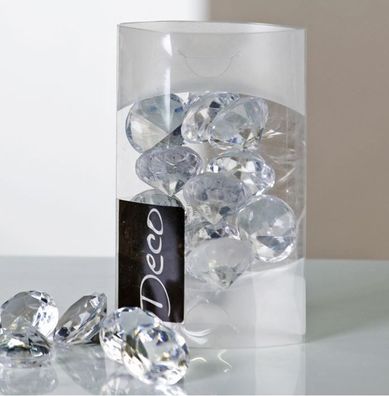 28164 Deko Diamanten Brillanten klar Durchmesser 29mm in 100 ml Klarsichtbox NEU