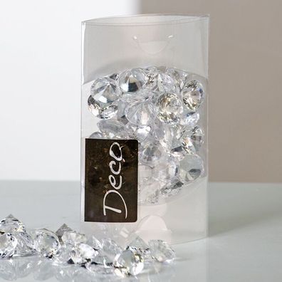 28163 Deko Diamanten Brillanten klar Durchmesser 19mm in 100 ml Klarsichtbox NEU