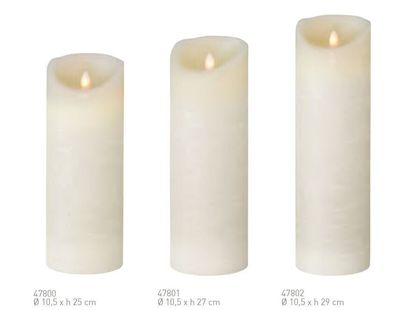 Sompex Shine LED Altar Kerzen Multi LED Echtwachs Ø10,5cm Elfenbein 3er Set