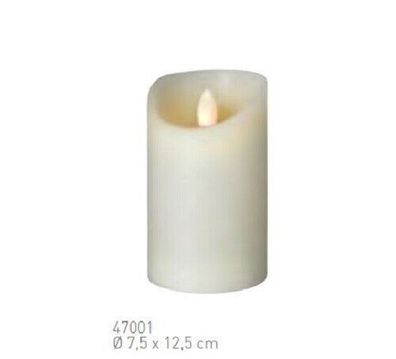 4 Stück Sompex Shine LED Kerze Echtwachs Ø 7,5cm Elfenbein Höhe 12,5cm 47001