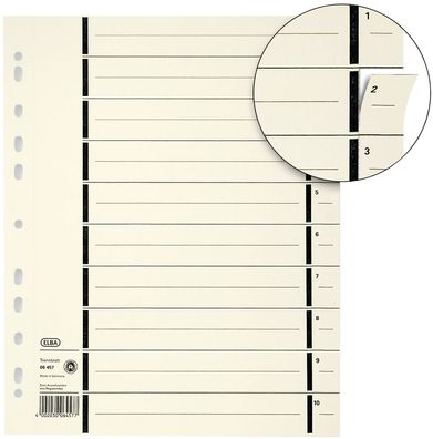 ELBA Trennblätter mit Perforation DIN A4 Überbreite Inhalt: 100 Stück