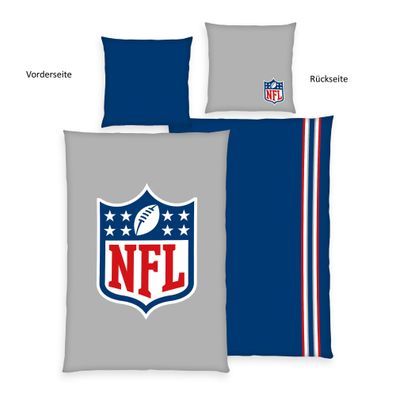 NFL Bettwäsche Set Kissenbezug 80 x 80 cm und Bettbezug 135 x 200 cm