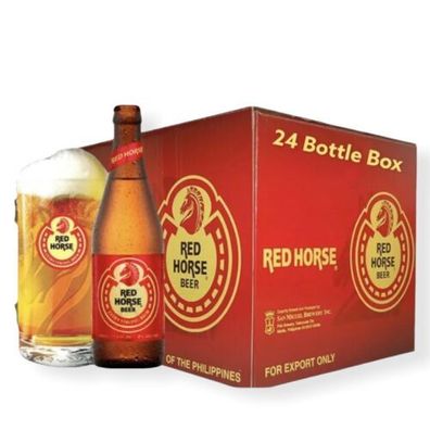 24 Flaschen a 0,33l Red Horse Bier aus den Philippinen Starkbier mit 8% Alc.
