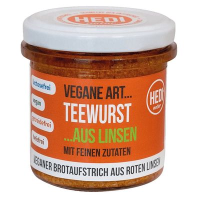 140g Hedi vegane Art "Teewurst mit feinen Zutaten" Bio Brotaufstrich im Glas 9/23