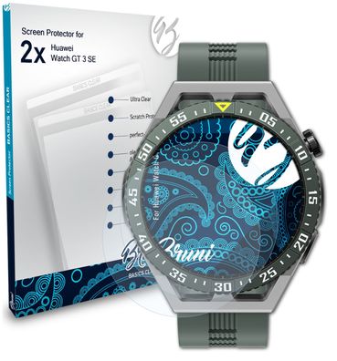 Bruni 2x Schutzfolie kompatibel mit Huawei Watch GT 3 SE Folie