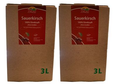 Bleichhof Sauerkirschsaft - 100% Direktsaft, Bag-in-Box (2x 3l Saftbox)