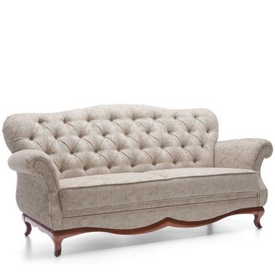 Chesterfield Dreisitzer Couch Polster Möbel Textil Sofa Couchen Stoff