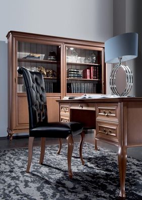 Klassischer Schreibtisch mit Sessel Luxus Büro Einrichtung Holz Möbel