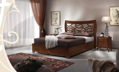 Doppelbett Betten Bettrahmen Bett Holz Doppel Schlafzimmer Braun Modern 160x200