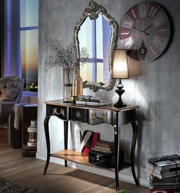 Konsolen Tisch Kommode mit Spiegel Luxus Klasse Möbel Set Stil Modern 2tlg. Neu