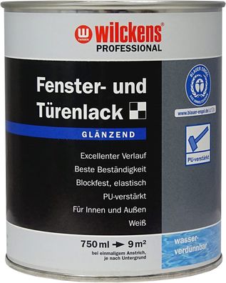 Wilckens 0,75l Fenster- und Türenlack glänzend Weiß Türen Fenster Lack Farbe