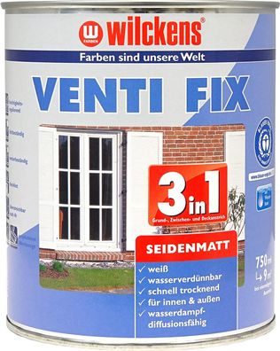 Wilckens 0,75l 3in1 Venti Fix seidenmatt Weiß Grundierung Farblack Decklack