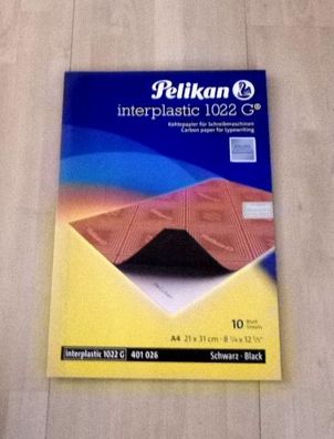 Pelikan interplastic 1022 G, Kohlepapier für Schreibmaschinen, 10 Blatt je Packu, NEU