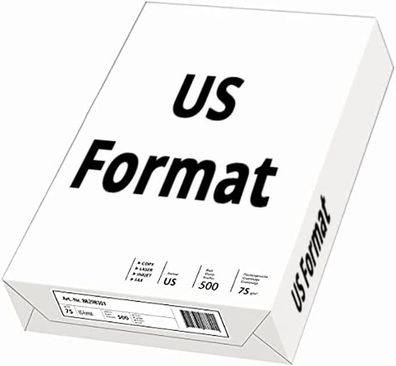 Inacopia Office Druckerpapier US-Letter-Format: 75 g/ m², US 216 x 279 mm, 500 ...