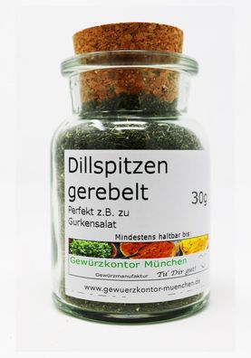 1A Dillspitzen gerebelt im Glas 30g Gewürzkontor München