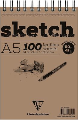 Clairefontaine 5er Pack 96606C Skizzenblock Sketch (100 Blatt, DIN A5, 14,8 x 21 ...