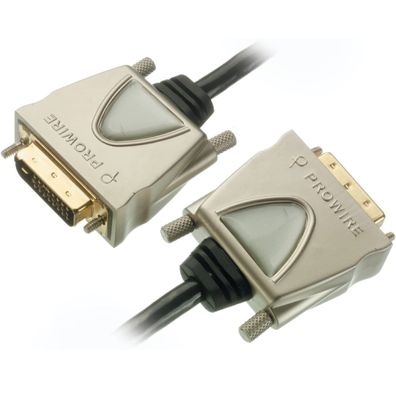 Prowire HQ 5m DVIKabel DVID Stecker DualLink Gold für PC Monitor TV Beamer ..