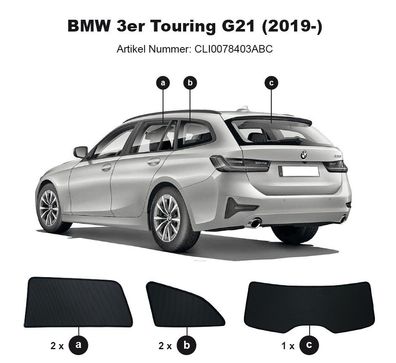 ClimAir Sonniboy Sonnenschutz BMW 3er Touring G21 / G81 2019- Scheibennetze