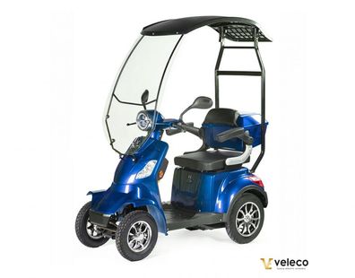 Veleco FASTER Seniorenmobil mit Dach Blau, 12 km/ h, 4-Rad, Lithium-Ionen