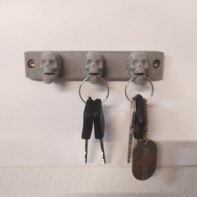 Schlüsselbrett Schlüsselleiste Skull Totenkopf 3 Aufhänger Gothik
