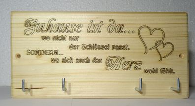 Schlüsselbrett Spruch Fichte/ Tanne Holz Natur