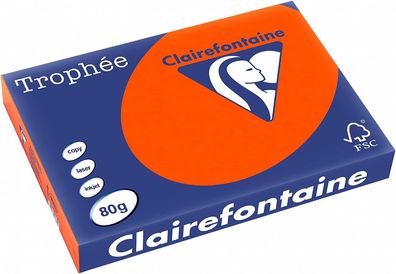 Clairefontaine Trophee 1883C Color Ziegelrot 80g/ m² DIN-A3 - 500 Blatt farbiges ...
