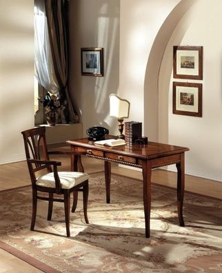 Tisch Schreibtisch Sekretär Schreibtische Italienische Möbel Stuhl Set Büro 2tlg