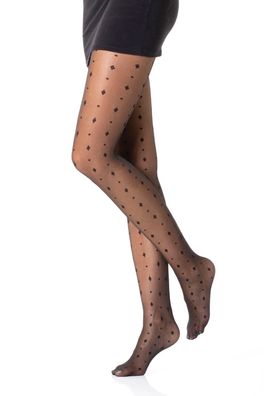 Damen Strumpfhose mit Muster Nero Frauen Hose Socken N.1672 40 DEN schwarz