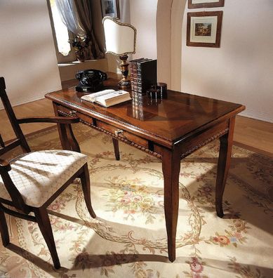 Schreibtisch Tisch Italienische Einrichtung Möbel Massiv Holz Büro Sekretär Neu