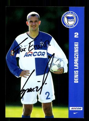 Denis Lapaczinski Autogrammkarte Hertha BSC Berlin 2001-02 Original Signiert