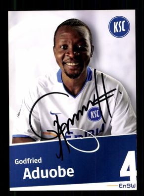 Godfried Aduobe Autogrammkarte Karlsruher SC 2009-10 Original Signiert