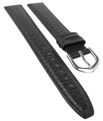 Uhrenarmband XL | Leder mit Kamelnarbung / Überlänge | schwarz | 34144