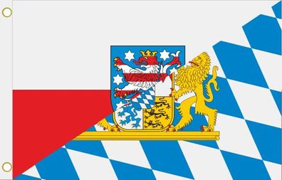 Fahne Flagge Thüringen-Bayern Hissflagge 90 x 150 cm