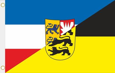 Fahne Flagge Schleswig-Holstein-Baden-Württemberg Hissflagge 90 x 150 cm