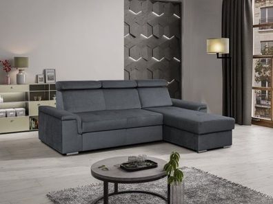 Ecksofa L-Form Monaco mit Schlaffunktion und Bettkasten 245 cm universelle Ottomane