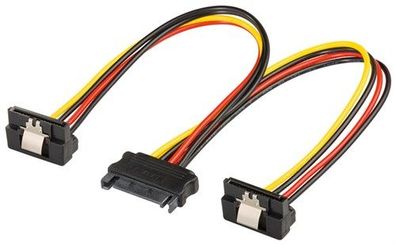 PC Y Stromkabel/ Stromadapter, SATA 1x Buchse zu 2x Stecker 90°, 0.2 m