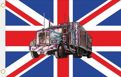 Fahne Flagge Grossbritannien mit Truck Hissflagge 90 x 150 cm