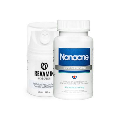 Nonacne® & Revamin SET gegen Akne keine Akne Creme & Nahrungsergänzung Vitamine