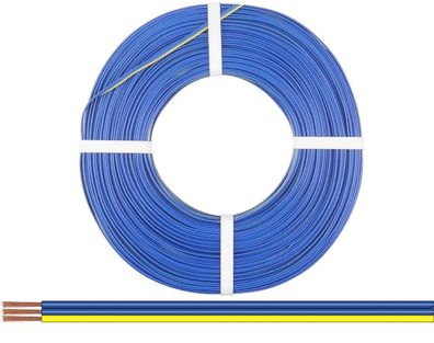 Drillingslitze 0,14 mm² / 50 m blau-blau-gelb