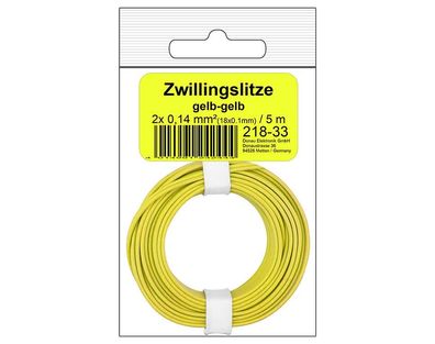 Zwillingslitze 0,14 mm² / 5 m gelb-gelb in SB