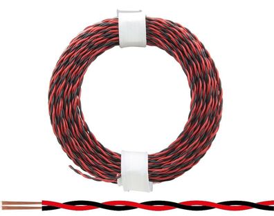 Zwillingslitze 0,04 mm² / 10 m rot-schwarz