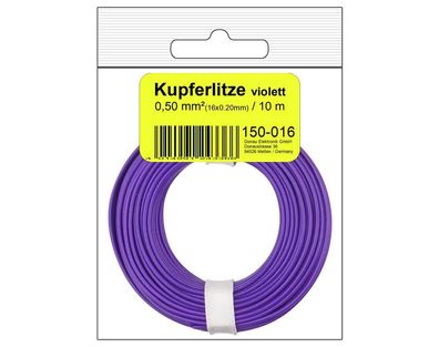 Kupferschalt Litze 0,50 mm² / 10 m / violett in SB Beutel