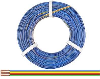 Vierlingslitze 0,14 mm² / 50 m blau-gelb-rot-grün